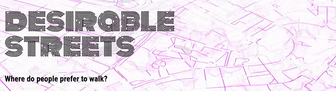 Capture d'écran du site - projet de recherche "Desirable streets"