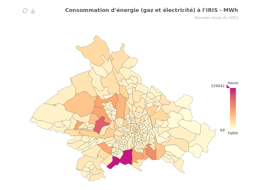 Cartographie des consommations de Toulouse Métropole à l'échelle de l'IRIS