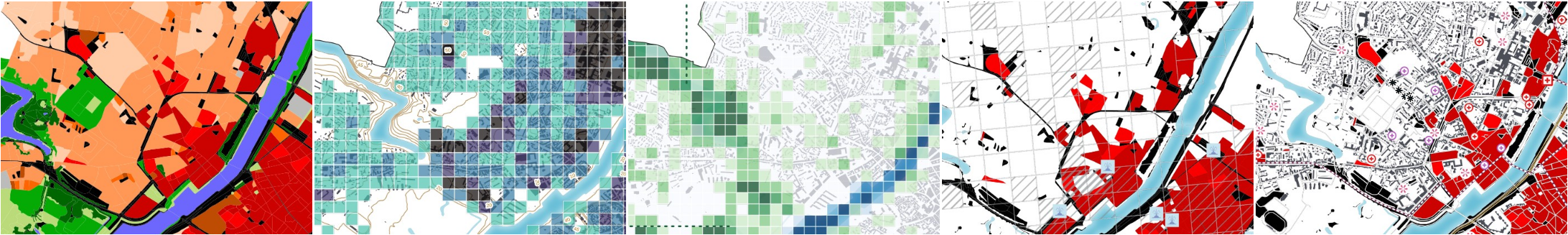 Extraits de cartes réalisées à des fins d'analyse et de prise de décision