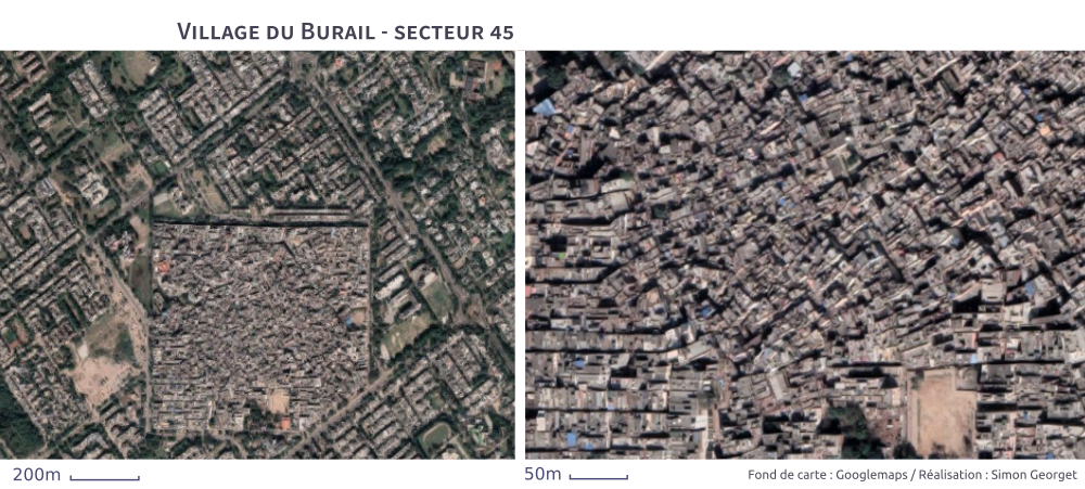 Le village de Burail vu du ciel - secteur 45