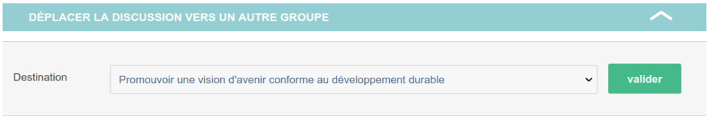 déplacement de discussion vers un groupe de travail