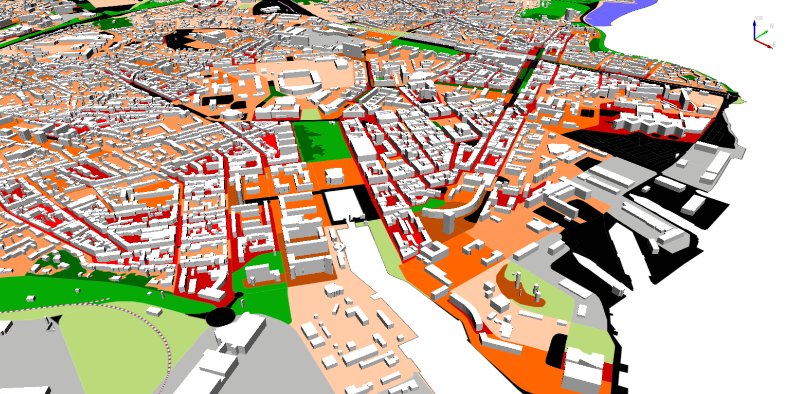 Zones climatiques locales à Lorient - Rendu 3D