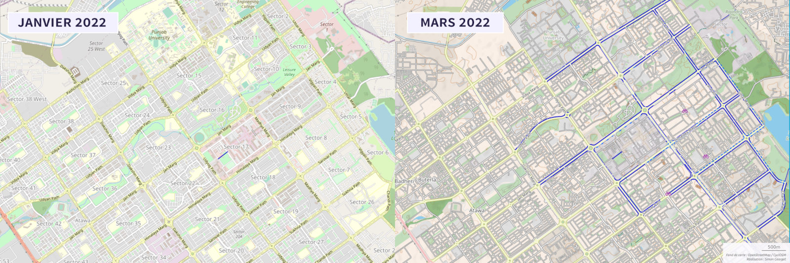 La cartographie des pistes cyclables